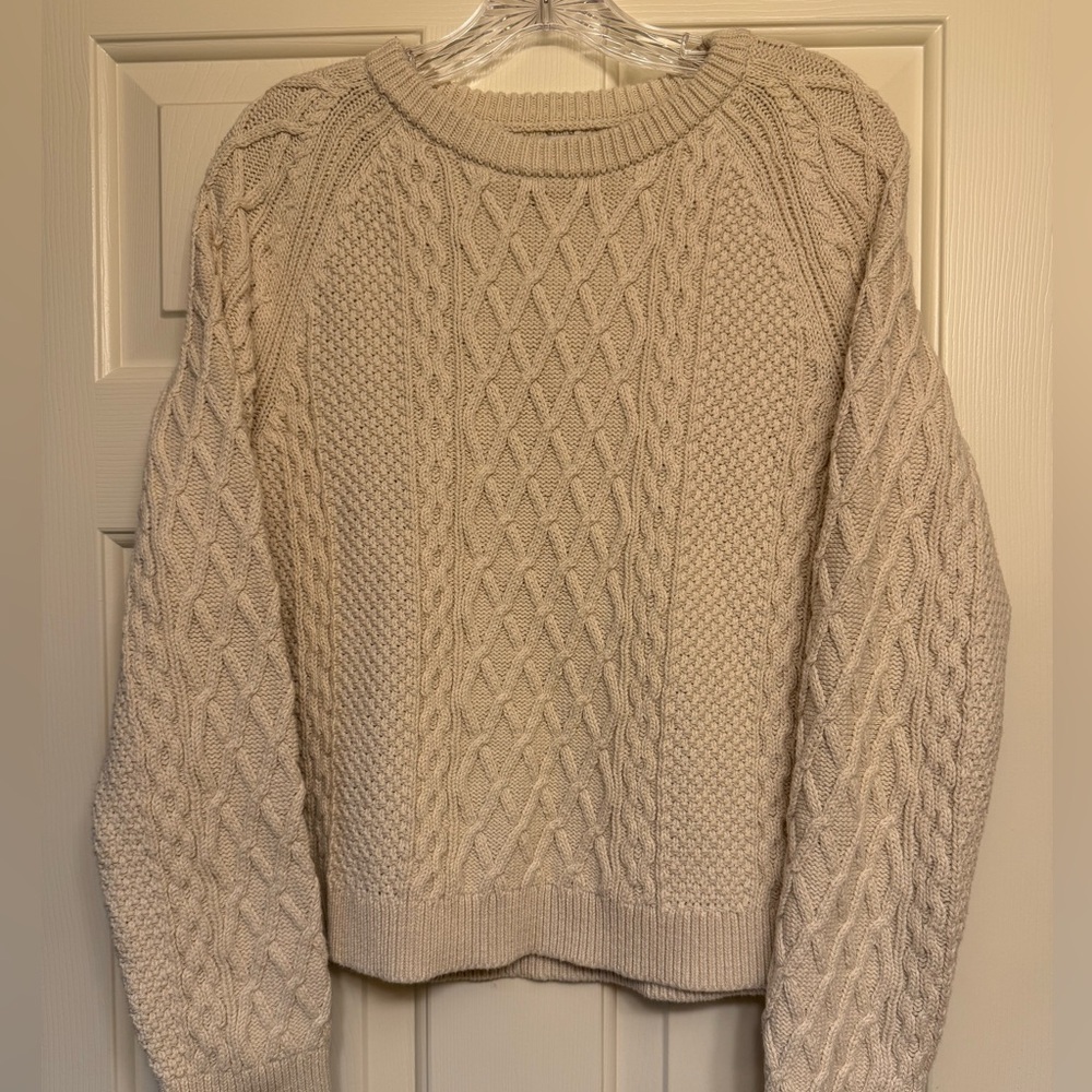 J. Crew Textured Knit Sweater in Cream